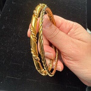 Gold-Tone Twisted Bangle‎ Set